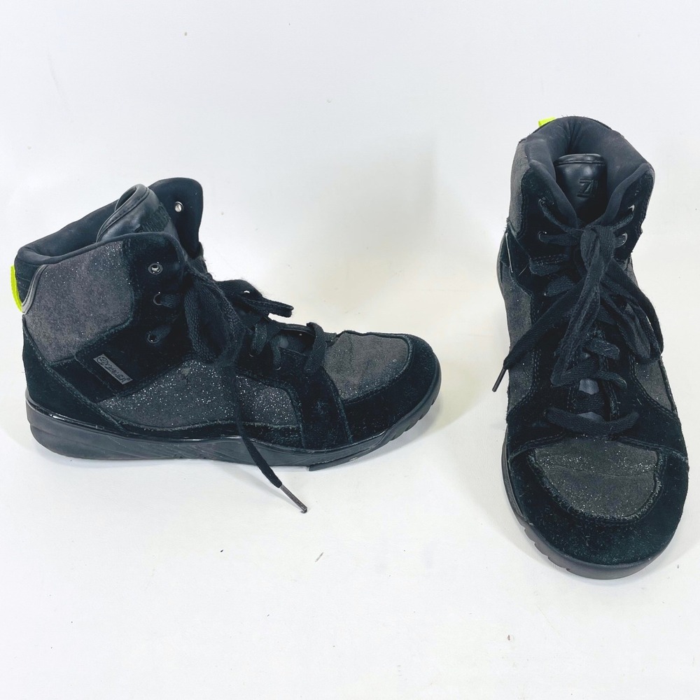 Zumba Energy Shine Black Glitter High Top Dance Sneakers Womens 8 A1F00128-BLCK
